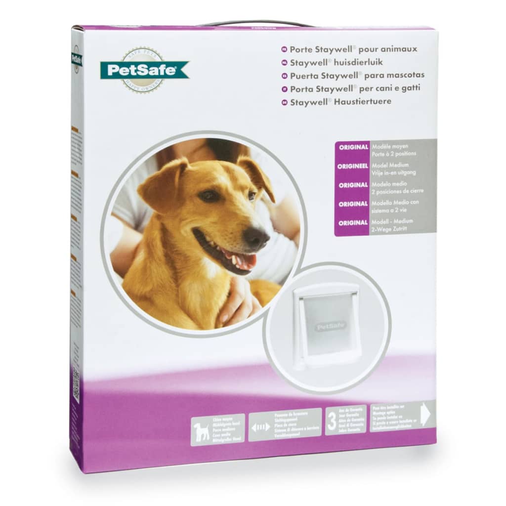 PetSafe Porte à 2 voies pour chiens 740 Medium 26,7 x 22,8 cm Blanc