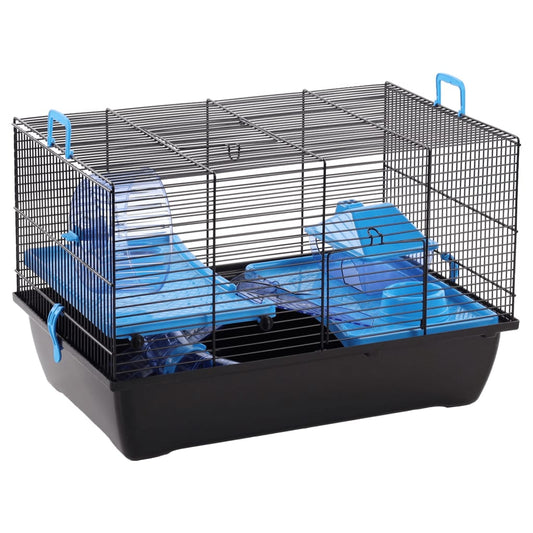 FLAMINGO Cage pour hamsters Jaro 2 50,5x33x32,5 cm Noir et bleu