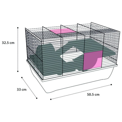 FLAMINGO Cage pour hamsters Jaro 2 50,5x33x32,5 cm Noir et bleu