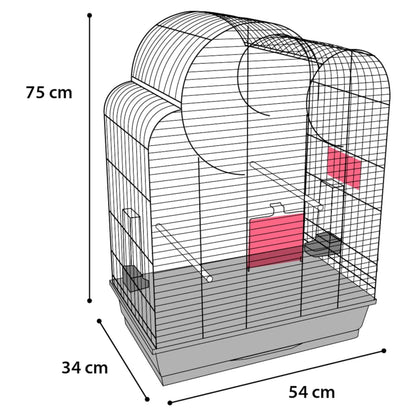 FLAMINGO Cage à perruches Wammer 1 54x34x75 cm Noir