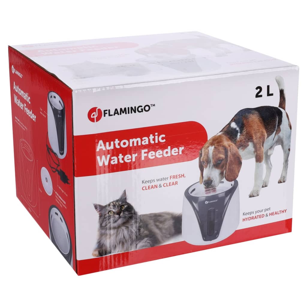 FLAMINGO Distributeur d'eau automatique pour animaux Adriana 2 L Gris