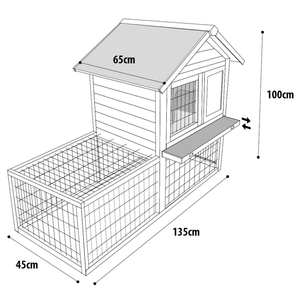 FLAMINGO Clapier Salsa 135x65x100 cm Marron