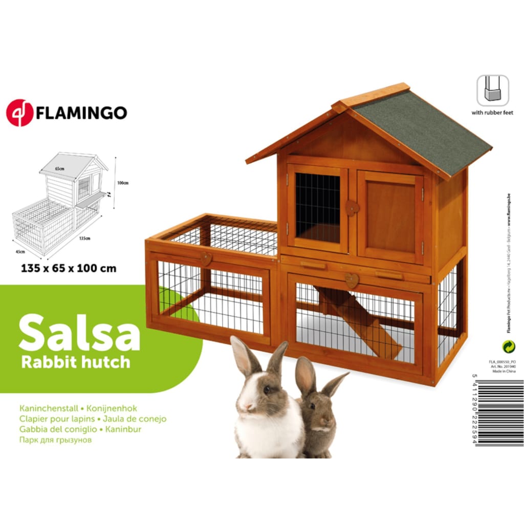 FLAMINGO Clapier Salsa 135x65x100 cm Marron