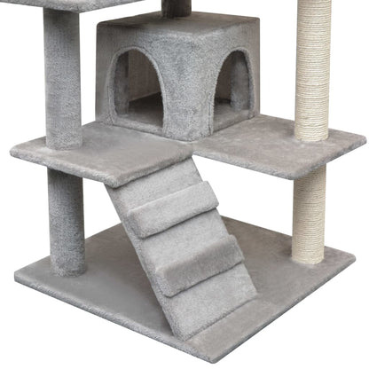 Arbre à chat avec griffoirs en sisal 125 cm Gris