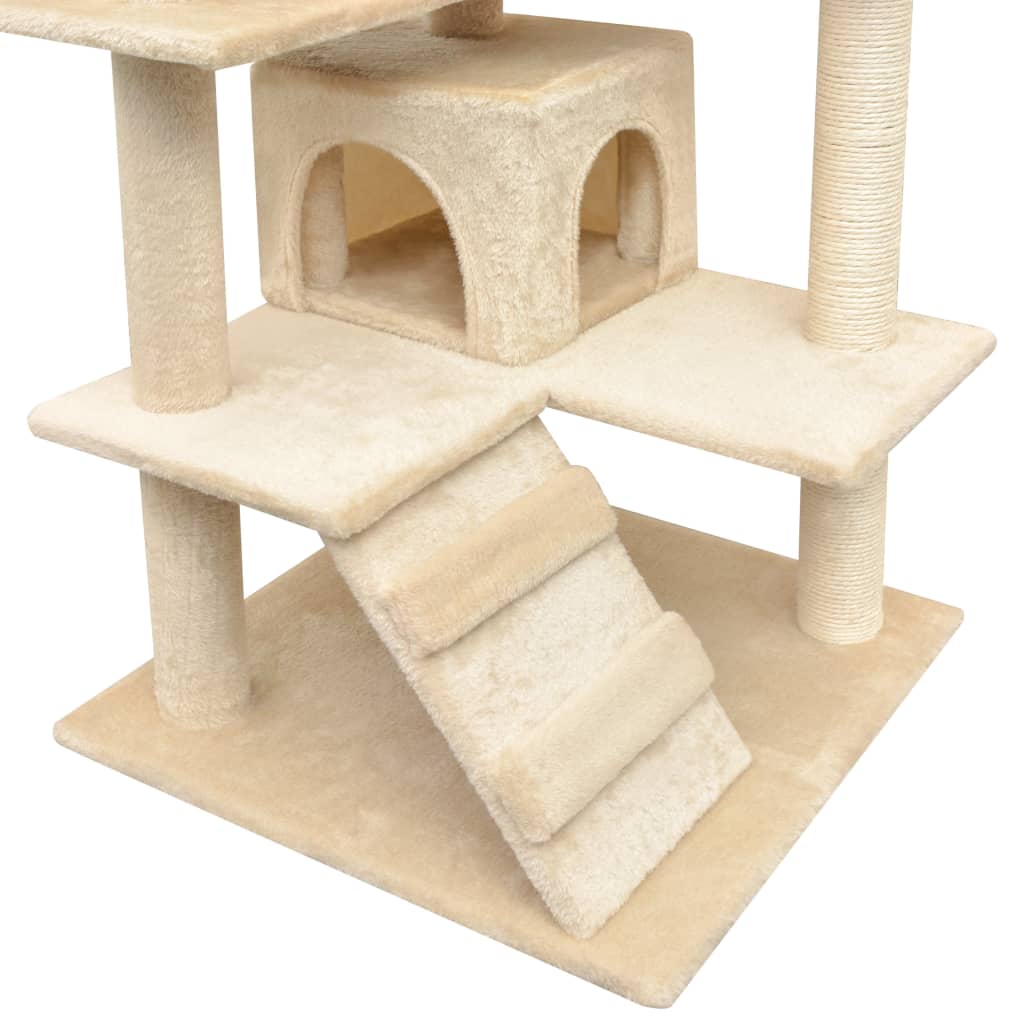 Arbre à chat avec griffoirs en sisal 125 cm Beige