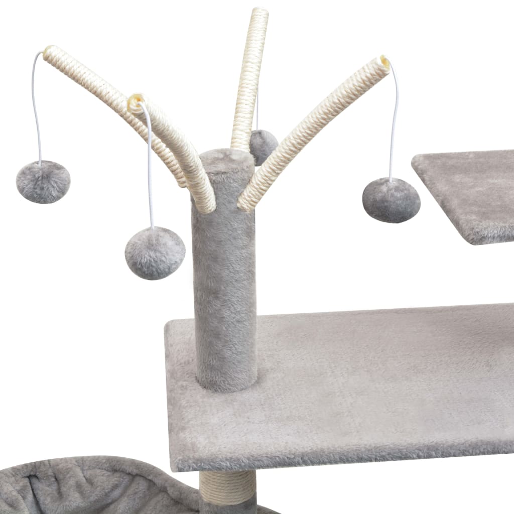 Arbre à chat avec griffoirs en sisal 125 cm Gris