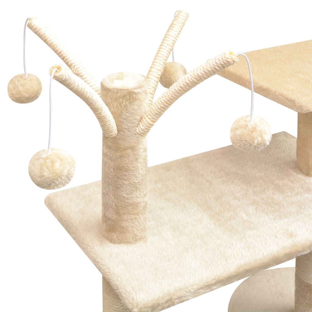 Arbre à chat avec griffoirs en sisal 125 cm Beige