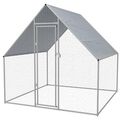 Cage extérieure pour poulets Acier galvanisé 2 x 2 x 1,92 m