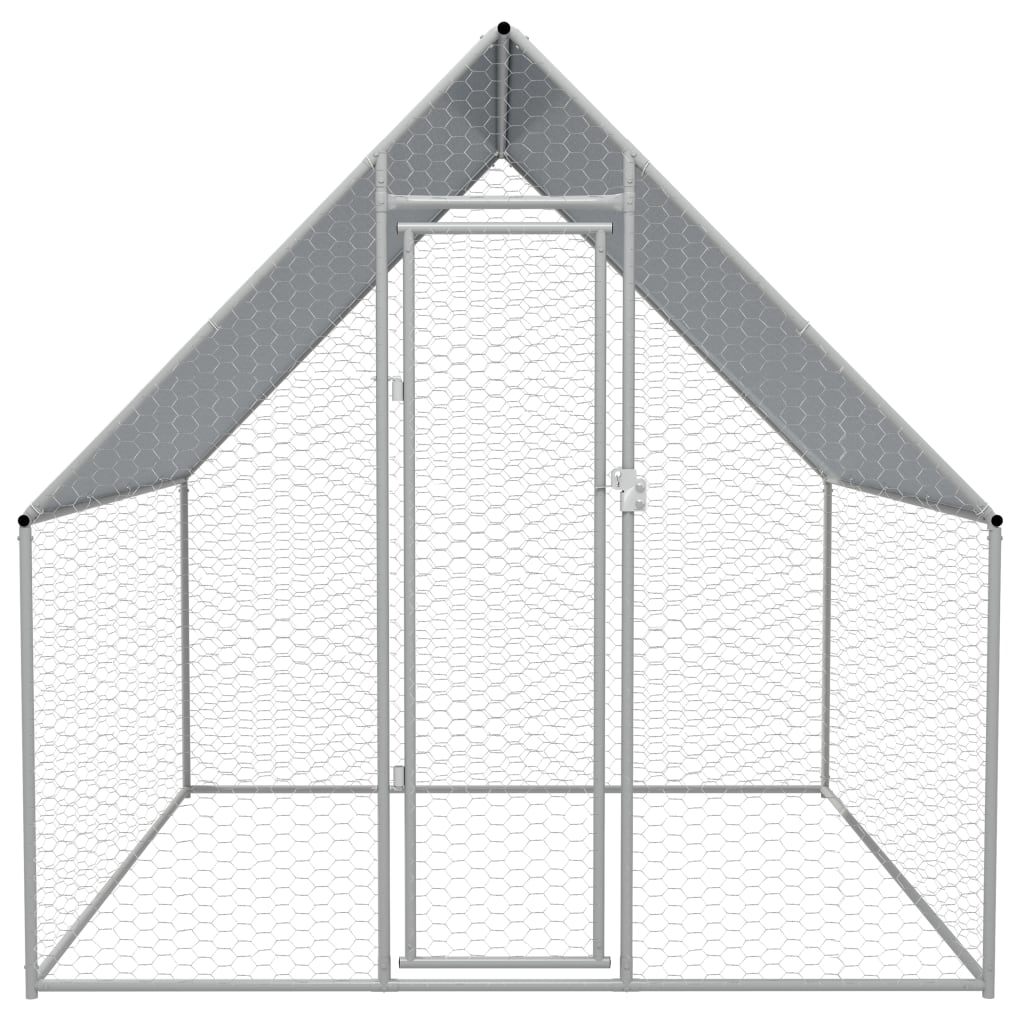 Cage extérieure pour poulets Acier galvanisé 2 x 2 x 1,92 m