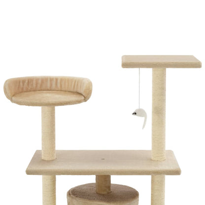 Arbre à chat avec griffoirs en sisal 95 cm Beige