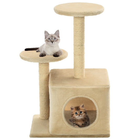 Arbre à chat avec griffoir en sisal 60 cm Beige