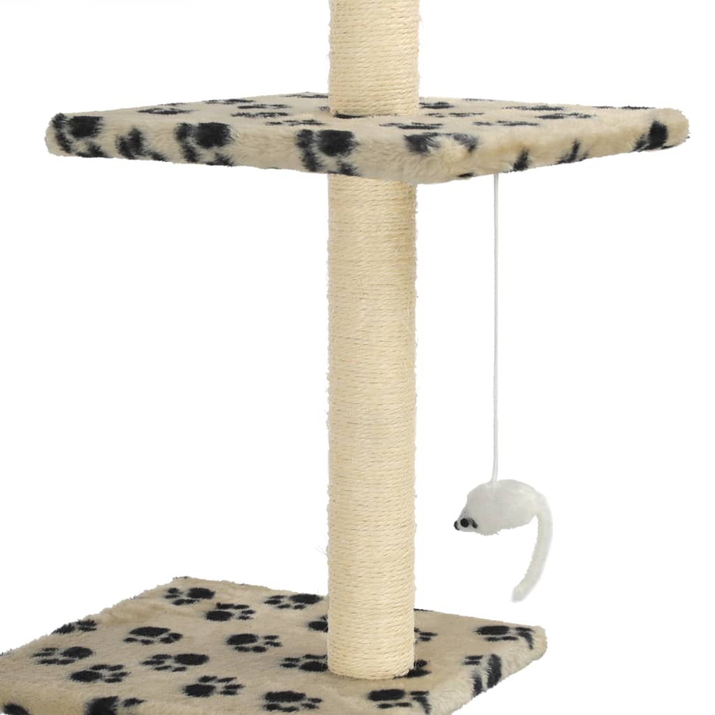 Arbre à chat avec griffoirs en sisal 260 cm Beige Motif pattes