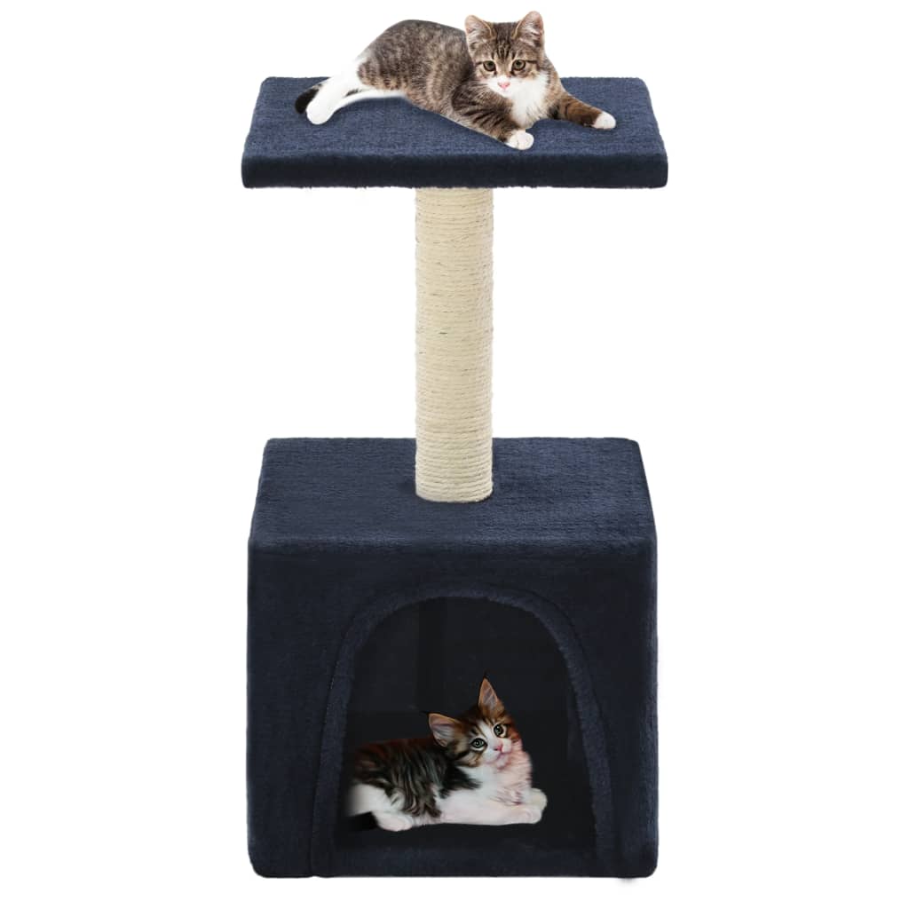 Arbre à chat avec griffoir en sisal 55 cm Bleu foncé