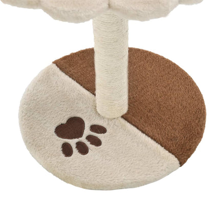 Arbre à chat avec griffoir en sisal 40 cm Beige et Marron