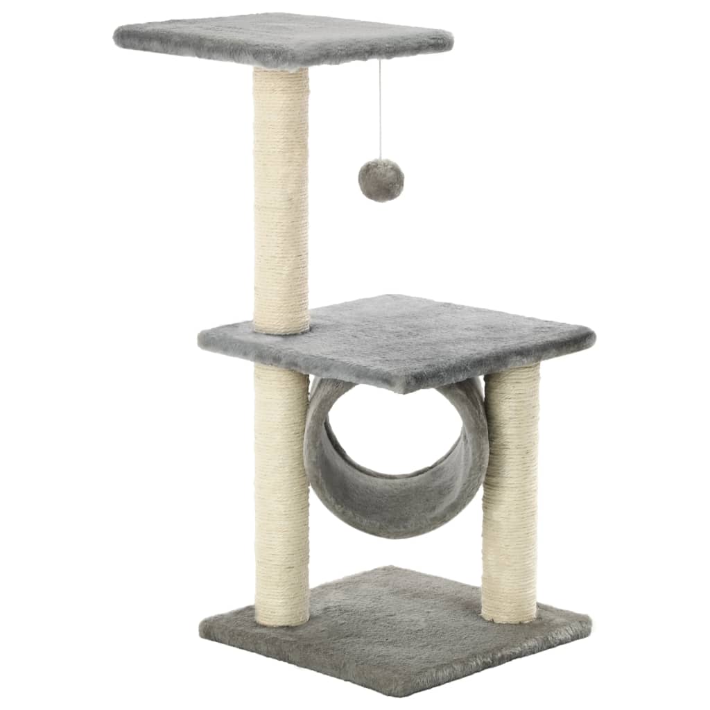 Arbre à chat avec griffoirs en sisal 65 cm Gris