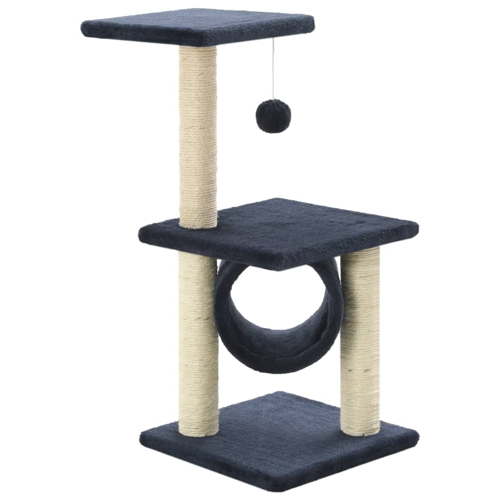 Arbre à chat avec griffoirs en sisal 65 cm Bleu foncé