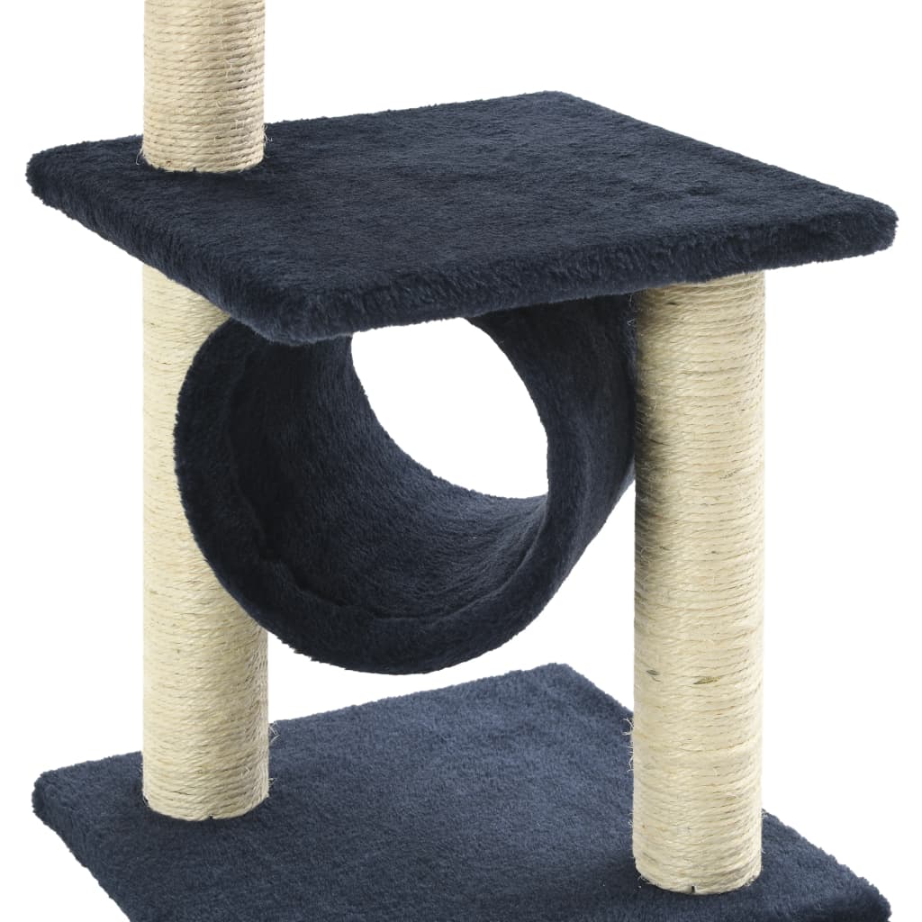 Arbre à chat avec griffoirs en sisal 65 cm Bleu foncé