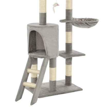 Arbre à chat avec griffoirs en sisal 138 cm Gris