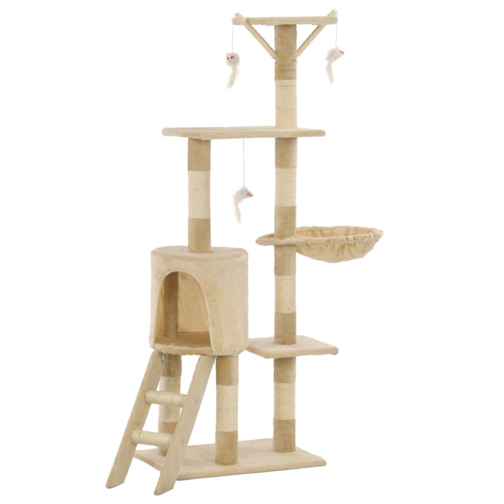 Arbre à chat avec griffoirs en sisal 138 cm Beige