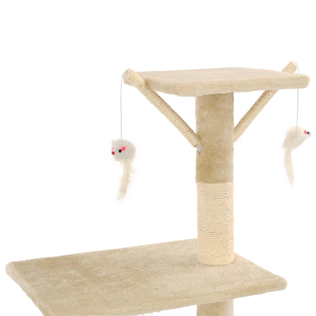 Arbre à chat avec griffoirs en sisal 138 cm Beige