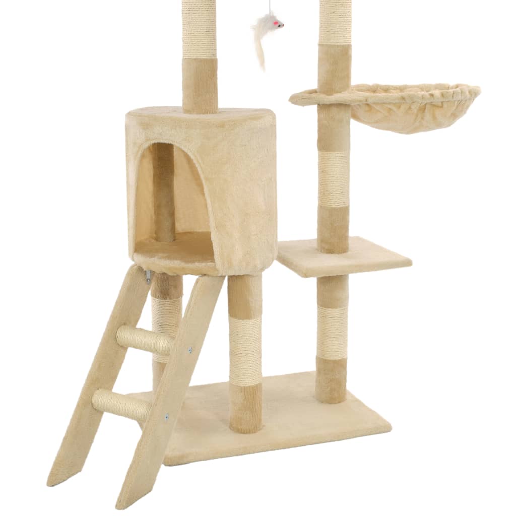 Arbre à chat avec griffoirs en sisal 138 cm Beige