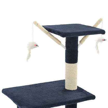 Arbre à chat avec griffoirs en sisal 138 cm Bleu foncé