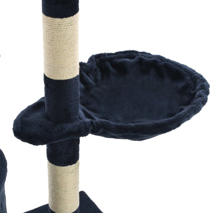 Arbre à chat avec griffoirs en sisal 138 cm Bleu foncé