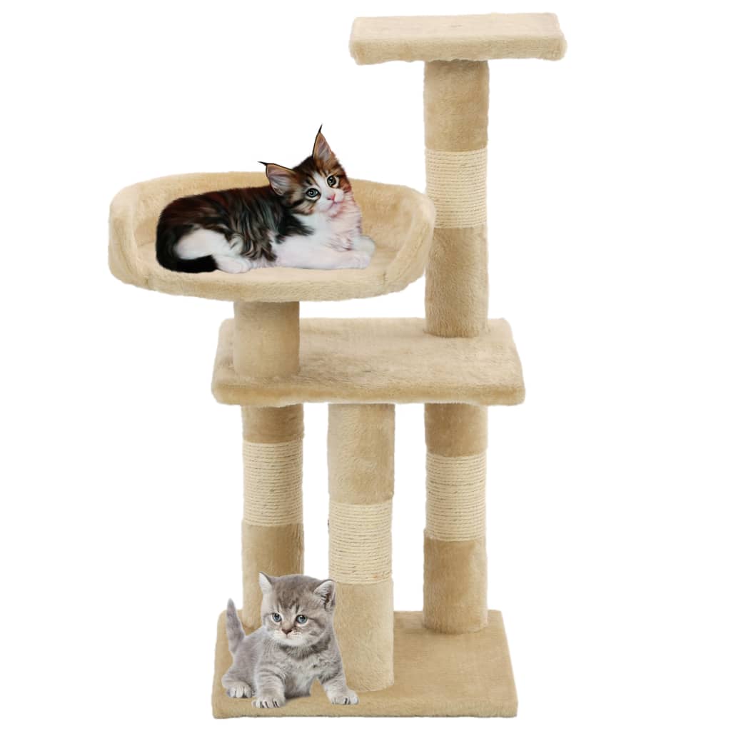 Arbre à chat avec griffoirs en sisal 65 cm Beige