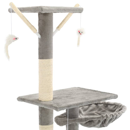 Arbre à chat avec griffoirs en sisal 230-250 cm Gris