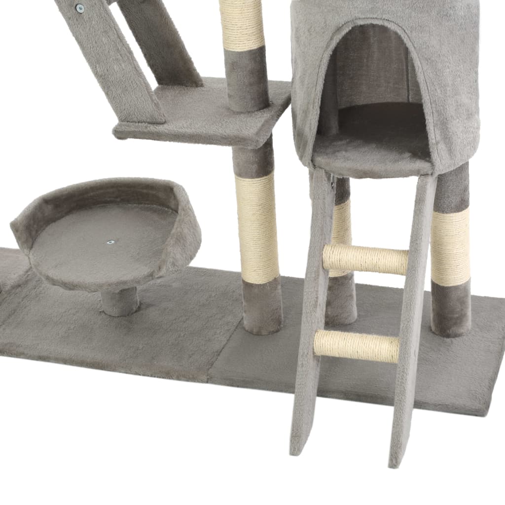 Arbre à chat avec griffoirs en sisal 230-250 cm Gris