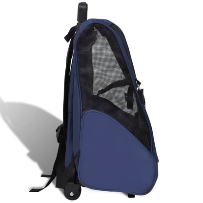 Chariot polyvalent pliable pour animaux de compagnie bleu