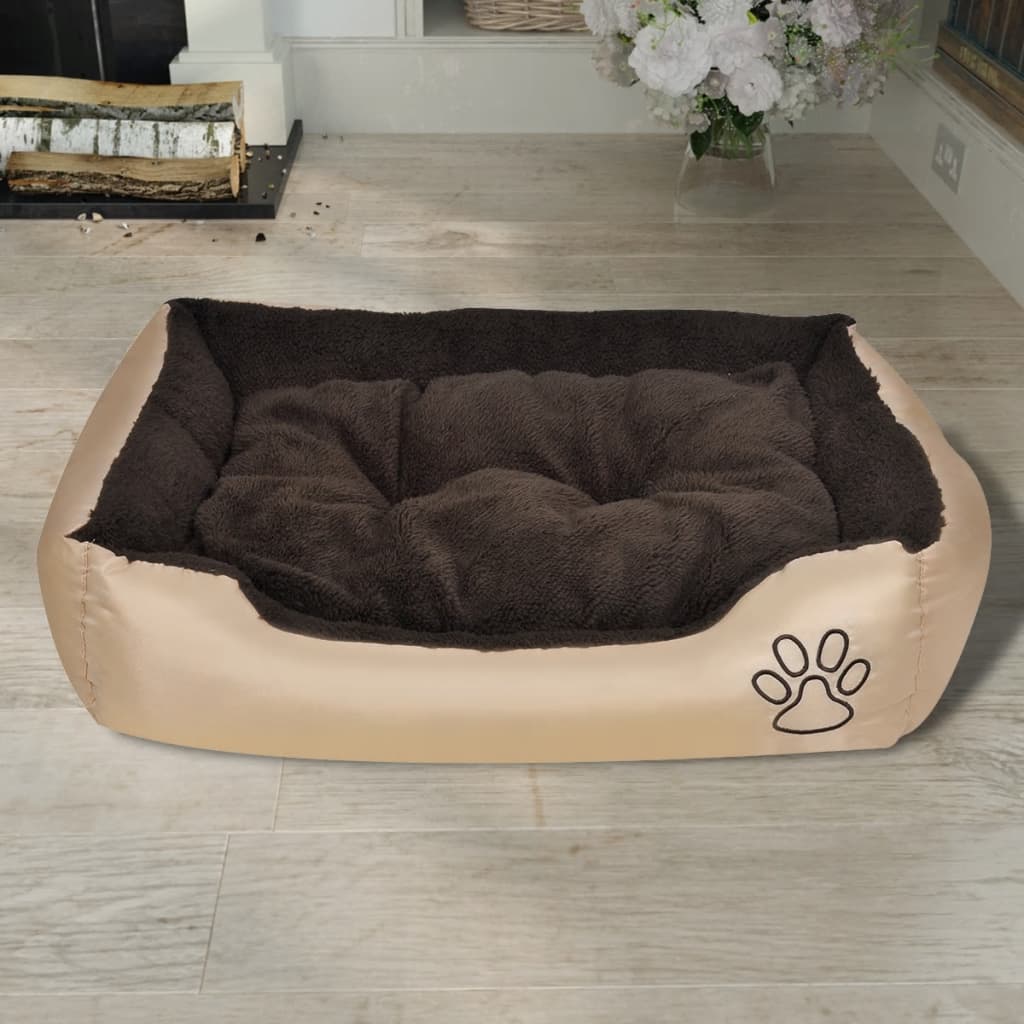 Lit chaud pour chiens avec coussin rembourrée L