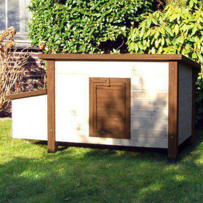 @Pet Poulailler d'extérieur 136x74,5x75 cm Bois Blanc et marron