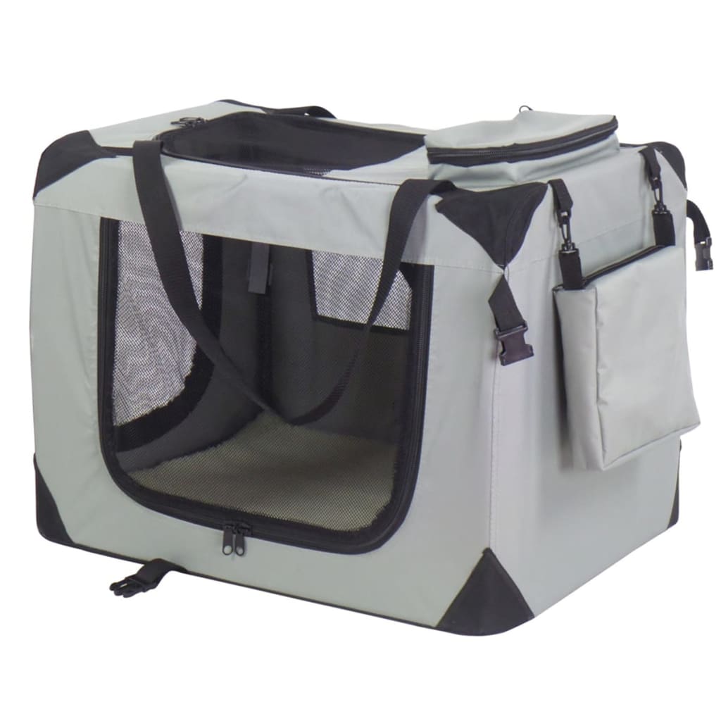 @Pet Caisse de transport pour chiens Nylon 90x61x65 cm Gris