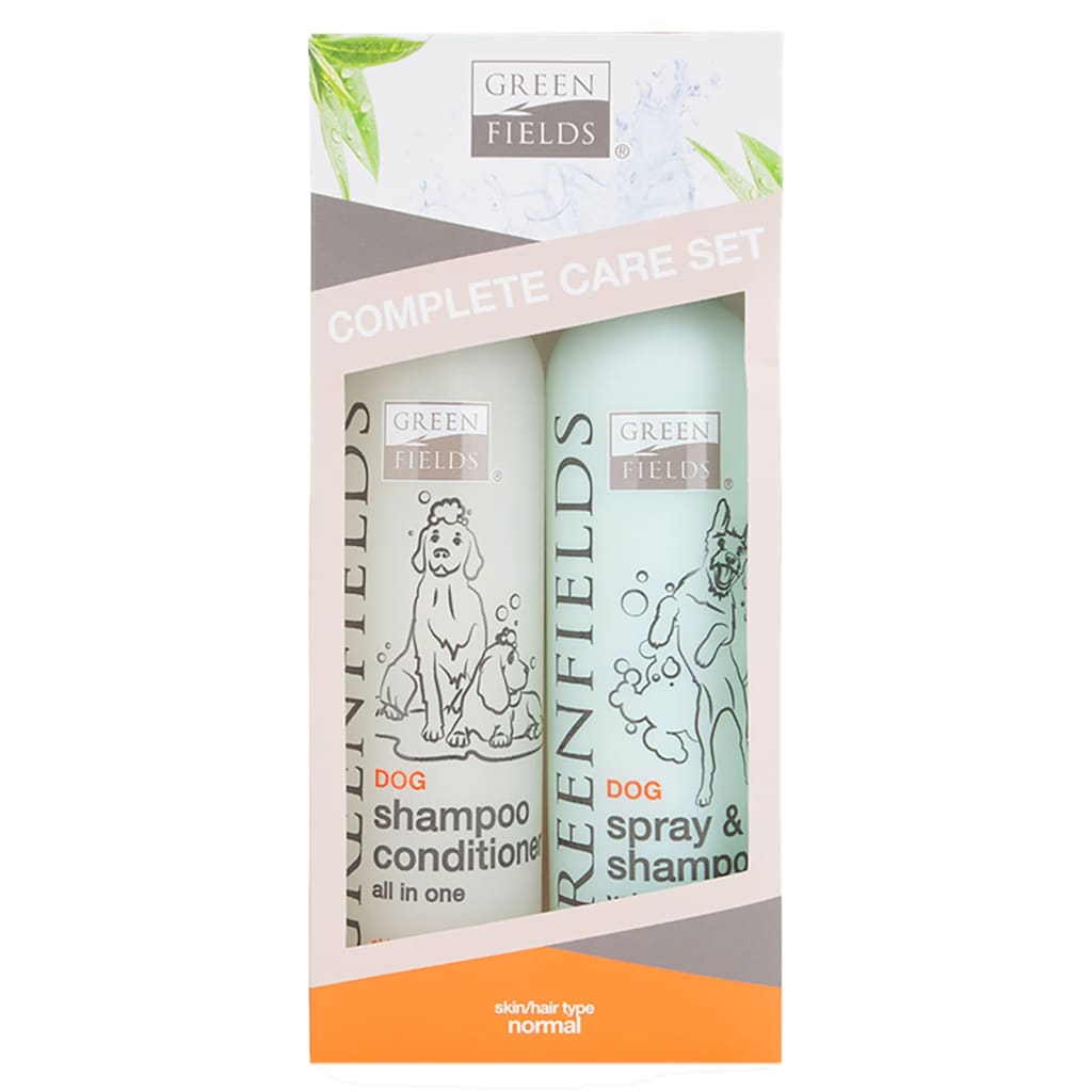 Greenfields Shampoing et spray pour chiens pour soin complet 2x250 ml