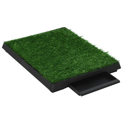 Tapis pour animaux avec plateau et gazon artificiel Vert