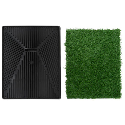 Tapis pour animaux avec plateau et gazon artificiel Vert