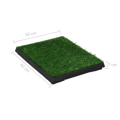 Tapis pour animaux avec plateau et gazon artificiel Vert