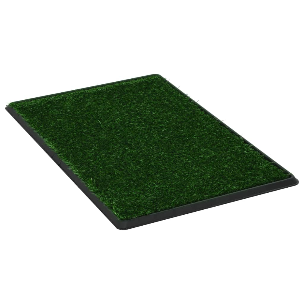 Tapis pour animaux 2 pcs avec plateau et gazon artificiel Vert