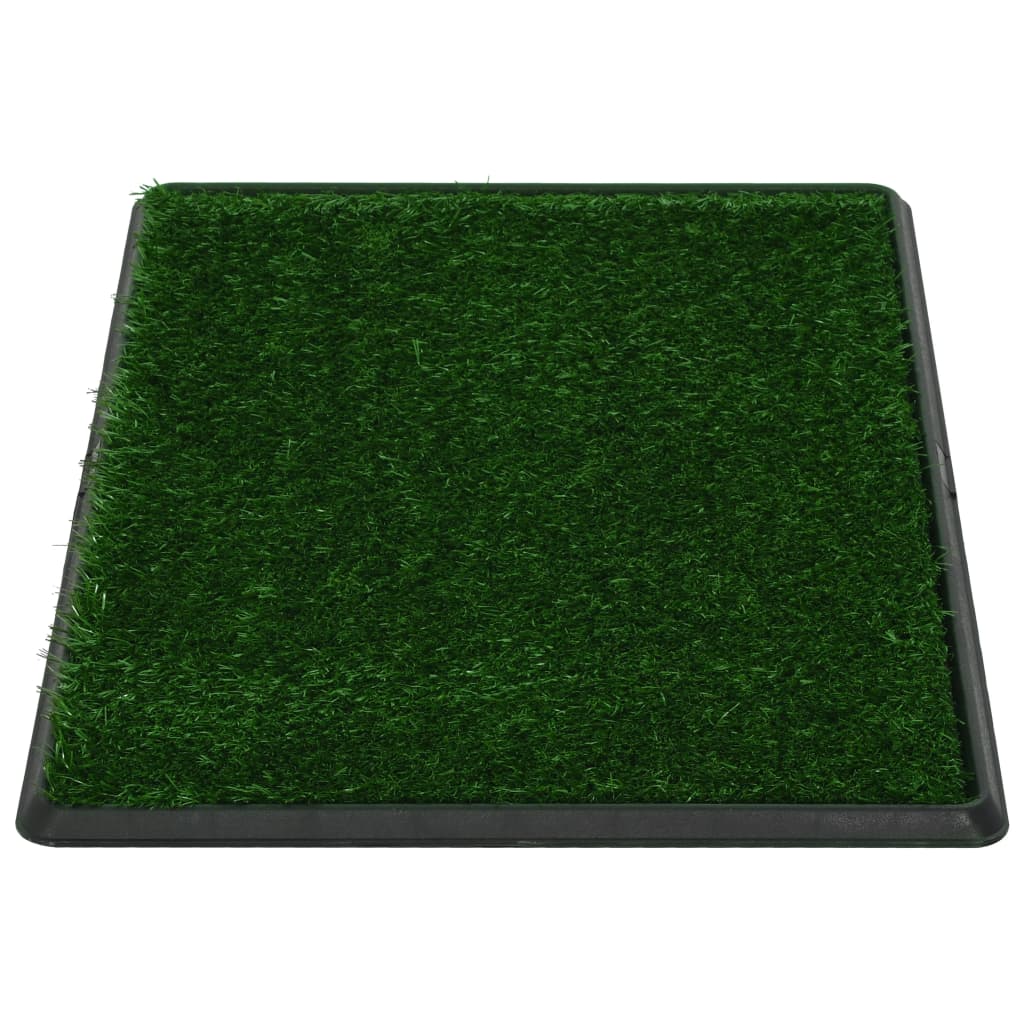 Tapis pour animaux 2 pcs avec plateau et gazon artificiel Vert