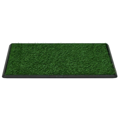 Tapis pour animaux 2 pcs avec plateau et gazon artificiel Vert