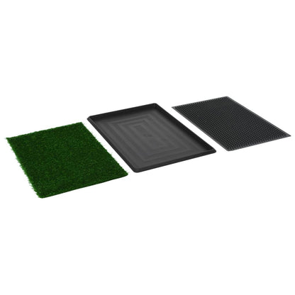 Tapis pour animaux 2 pcs avec plateau et gazon artificiel Vert