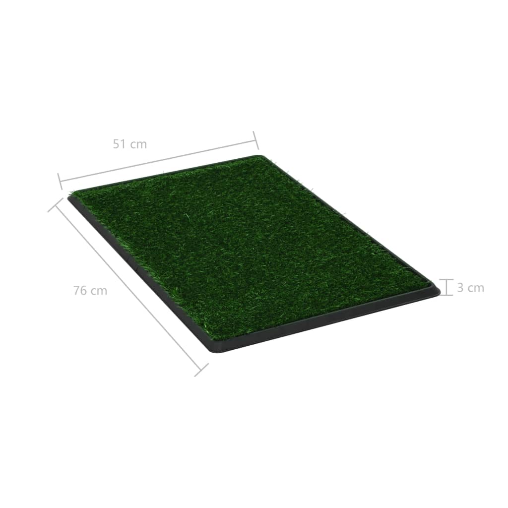 Tapis pour animaux 2 pcs avec plateau et gazon artificiel Vert