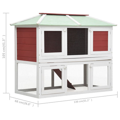 Cage double pour animaux Rouge Bois