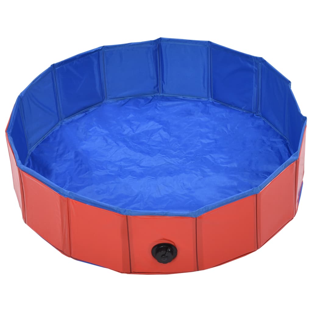 Piscine pliable pour chiens Rouge 80x20 cm PVC