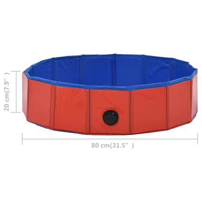 Piscine pliable pour chiens Rouge 80x20 cm PVC