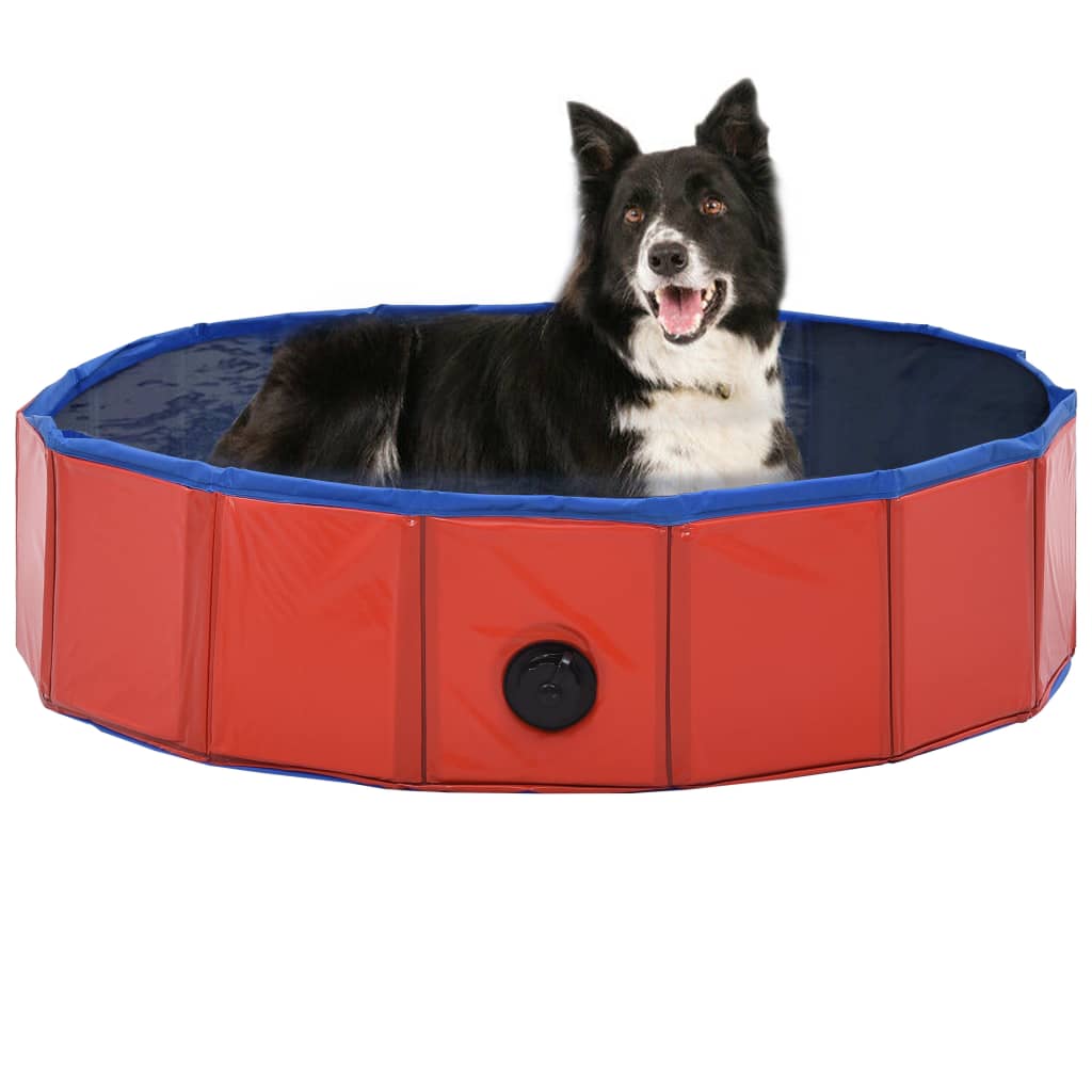 Piscine pliable pour chiens Rouge 80x20 cm PVC