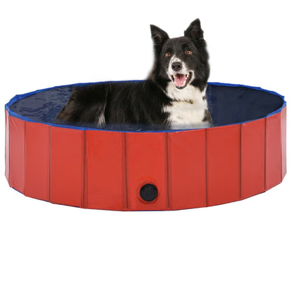 Piscine pliable pour chiens Rouge 120x30 cm PVC