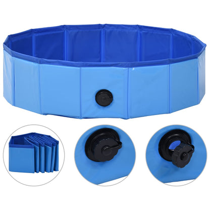 Piscine pliable pour chiens Bleu 80x20 cm PVC