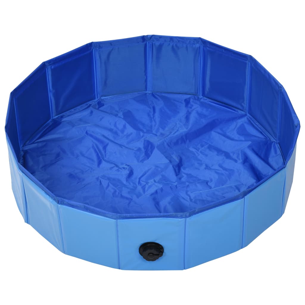 Piscine pliable pour chiens Bleu 80x20 cm PVC